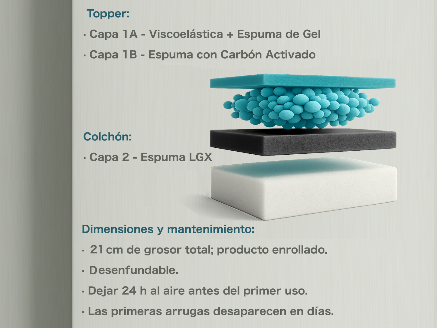 COLCHÓN LIFT 1.2  · Estructuras no incluidas ·
