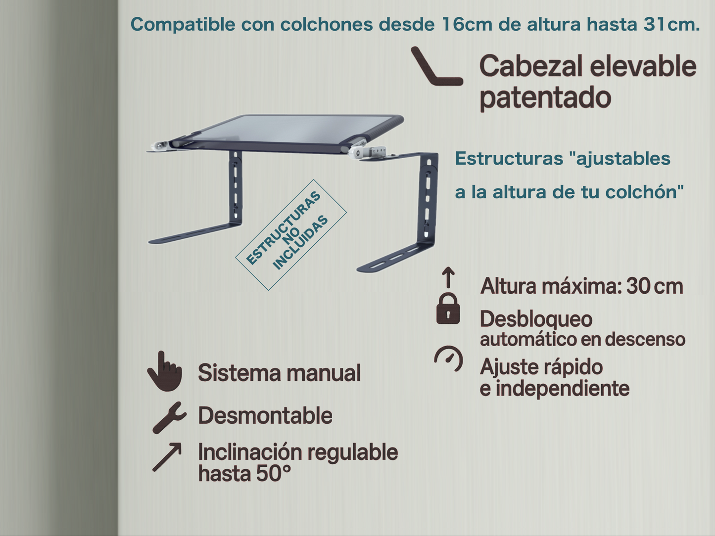 TOPPER LIFT 1.2  · Estructuras no incluidas ·